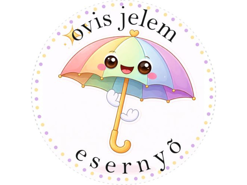 Esernyő ovis jeles kerek bicikli matrica vázra