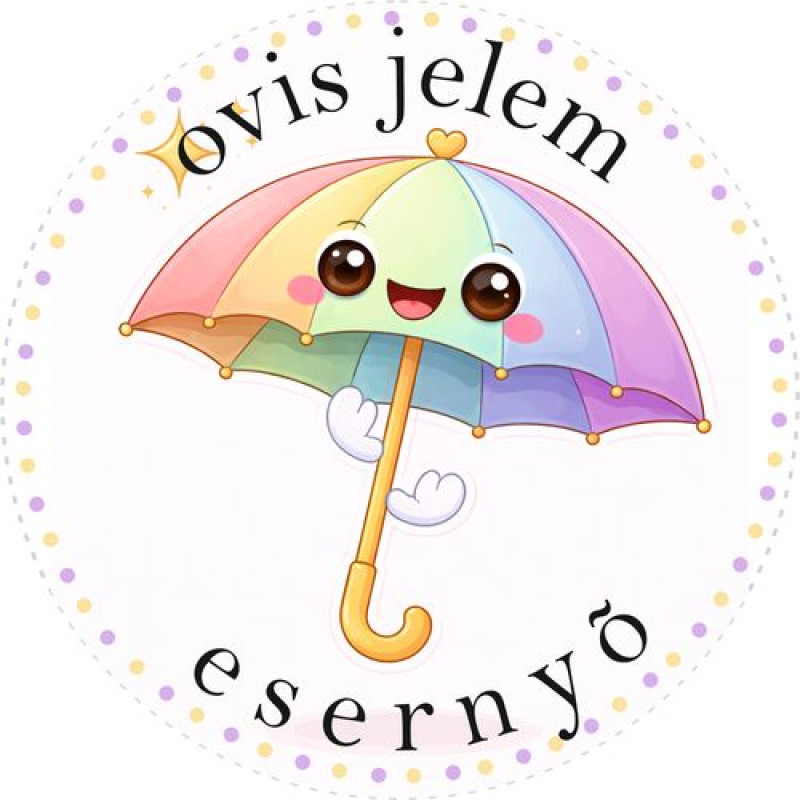 Esernyő ovis jeles kerek bicikli matrica vázra
