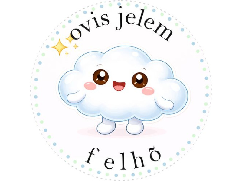 Felhő ovis jeles kerek bicikli matrica vázra