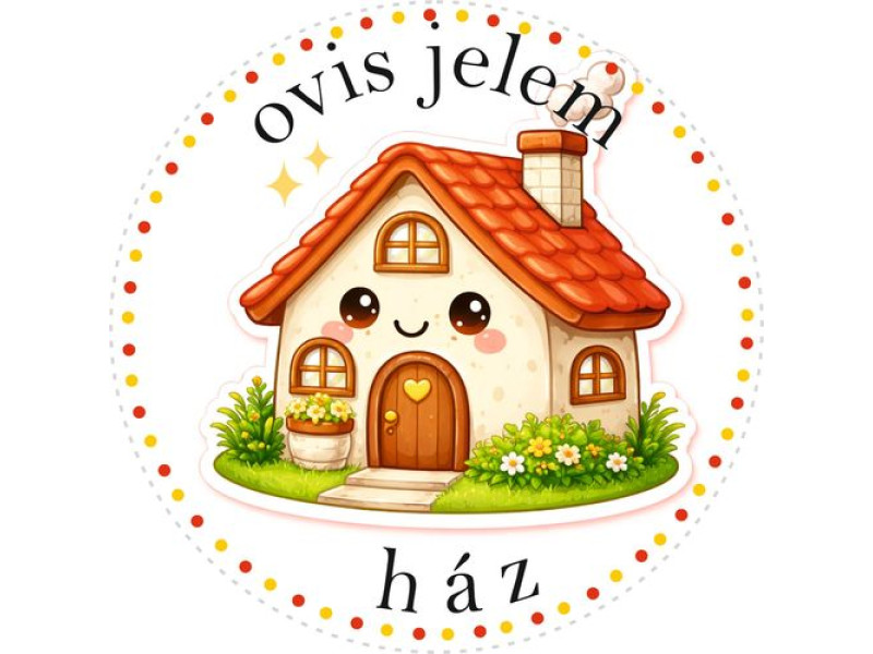 Ház ovis jeles kerek bicikli matrica vázra