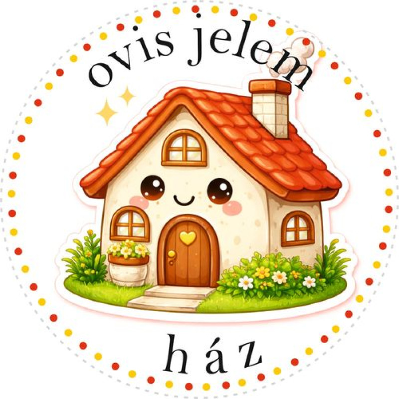 Ház ovis jeles kerek bicikli matrica vázra
