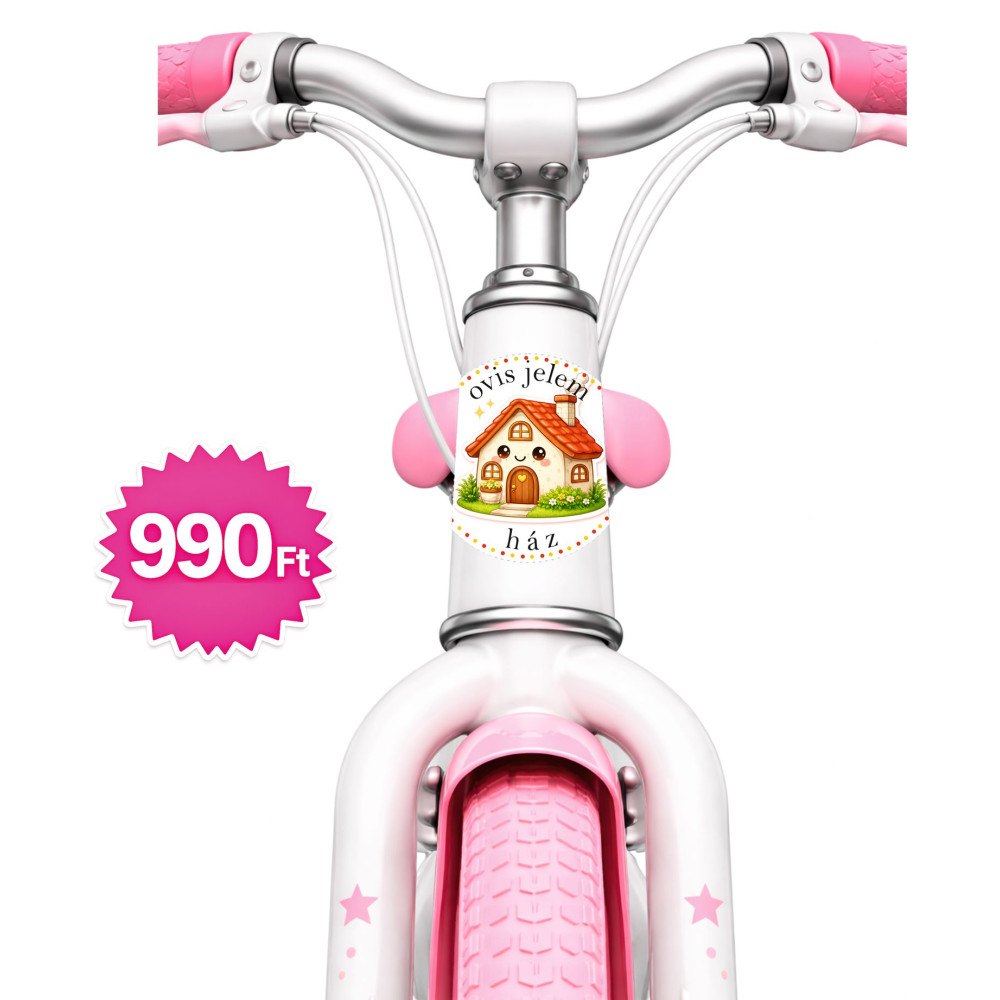 Ház ovis jeles kerek bicikli matrica vázra