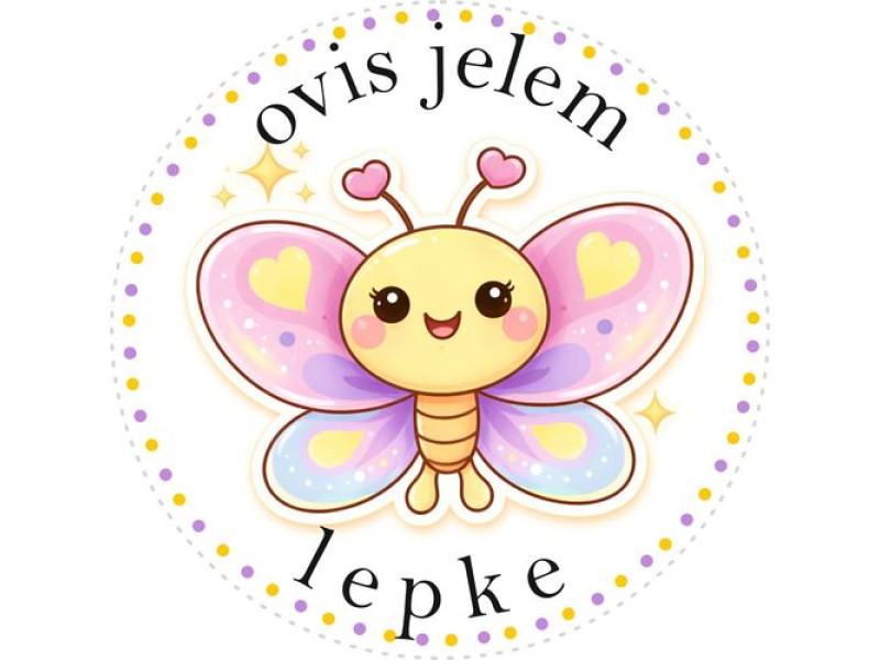 Pillangó ovis jeles kerek bicikli matrica vázra