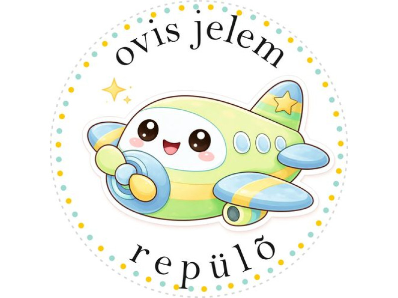 Repülő ovis jeles kerek bicikli matrica vázra