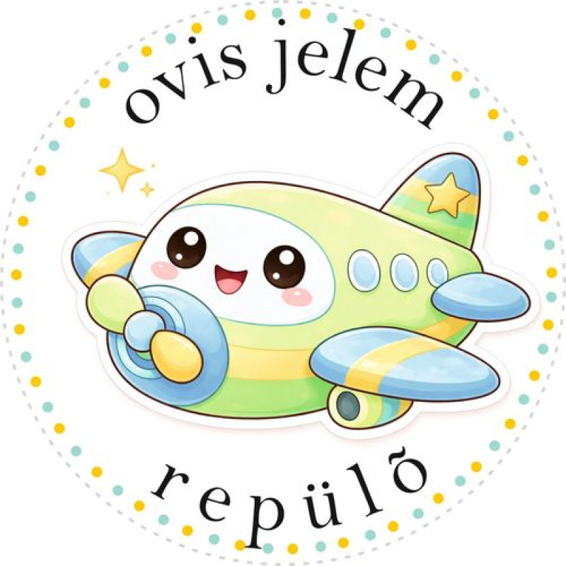 Repülő ovis jeles kerek bicikli matrica vázra