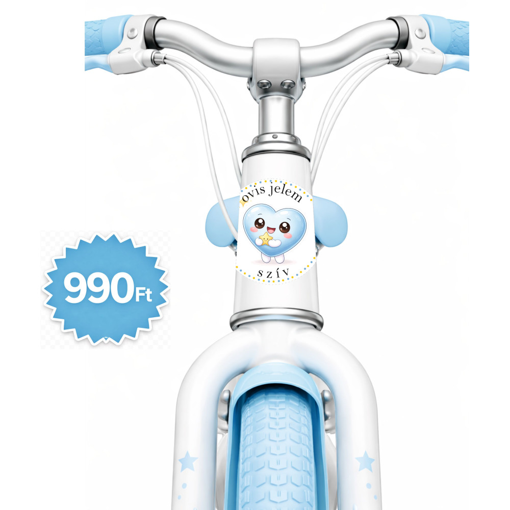 Szív ovis jeles kerek bicikli matrica vázra - 02