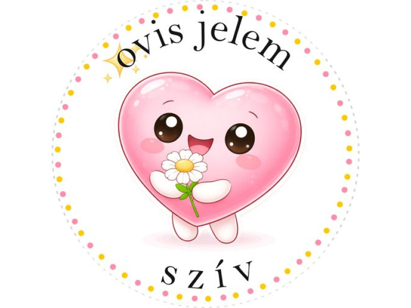 Szív ovis jeles kerek bicikli matrica vázra - 01