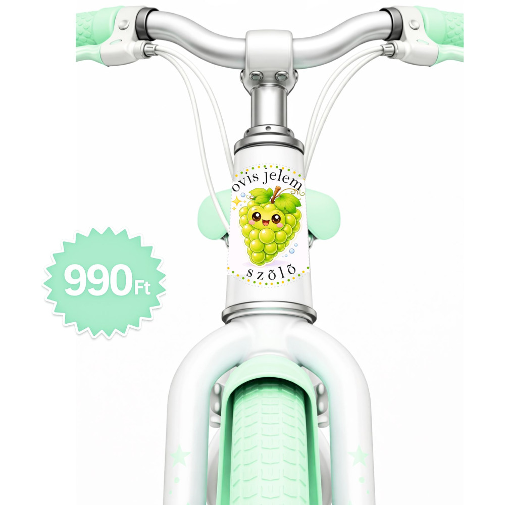 Szőlő ovis jeles kerek bicikli matrica vázra