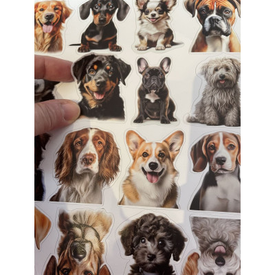 Kutyás fotó hatású gyerek kerékpár matrica - 25 db-os