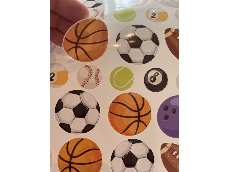 Sport gyerek bicikli matrica (foci, kosár, baseball) - 32 db-os