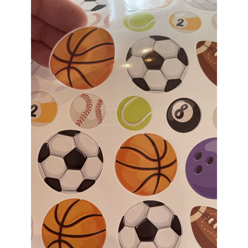Sport gyerek bicikli matrica (foci, kosár, baseball) - 32 db-os