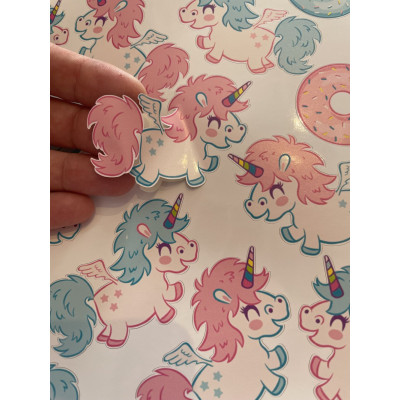 Unikornis gyerek kerékpár matrica - 26 db-os