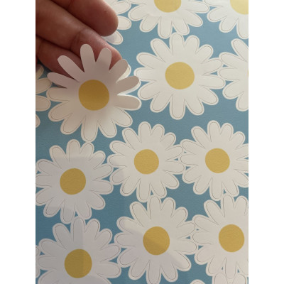 Margaréta virágos kerékpár matrica - 26 db-os