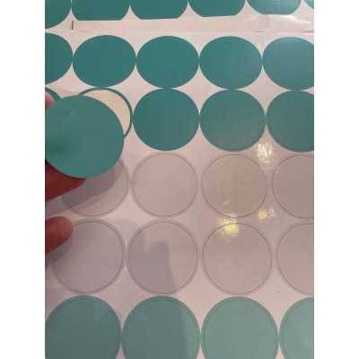 Menta kerek kerékpár matrica, pöttyök - 48 db-os