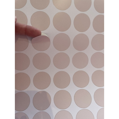 Bézs kerek kerékpár matrica, pöttyök - 48 db-os