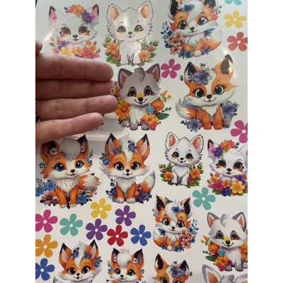 Rókás gyerek bicikli matrica - 32 db-os