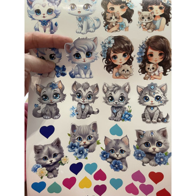 Cicás gyerek kerékpár matrica - 32 db-os