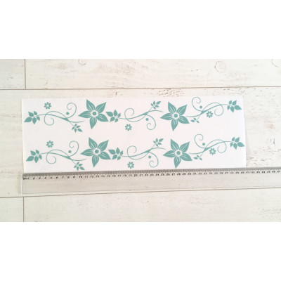 Bicikli matrica, virágos, menta (fehér biciklire) - 2 db