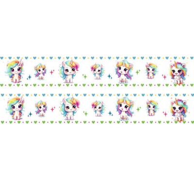 Egyszarvús bicikli váz matrica csík, egyben lehúzható  - 4 db