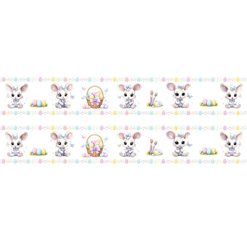 Húsvéti nyuszis bicikli váz matrica csík, egyben lehúzható  - 4 db