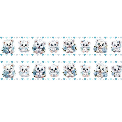 Jegesmedvés bicikli váz matrica csík, egyben lehúzható  - 4 db