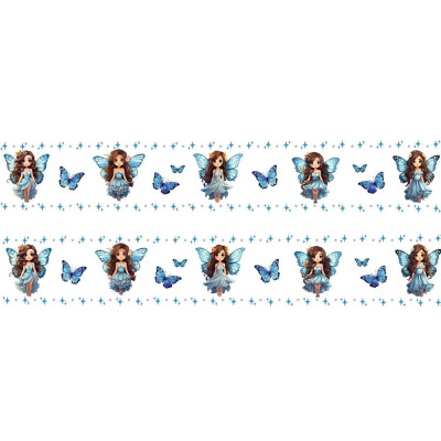 Kék Tündéres gyerek kerékpár váz matrica csík, egyben lehúzható  - 4 db