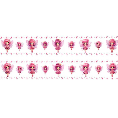 Pink Tündérek gyerek kerékpár váz matrica csík, egyben lehúzható  - 4 db