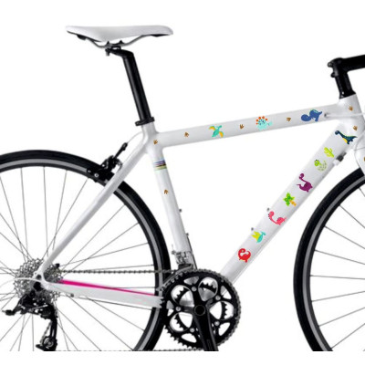 Dínós gyerek bicikli matrica - 19 db-os