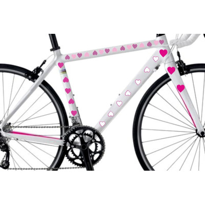 Szívek gyerek kerékpár matrica - 56 db-os szett