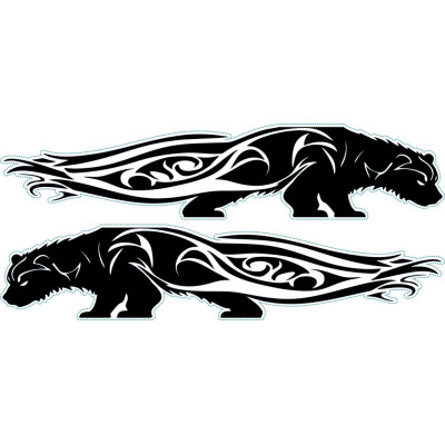 Medve nonfiguratív kerékpármatrica, fekete, férfi biciklire