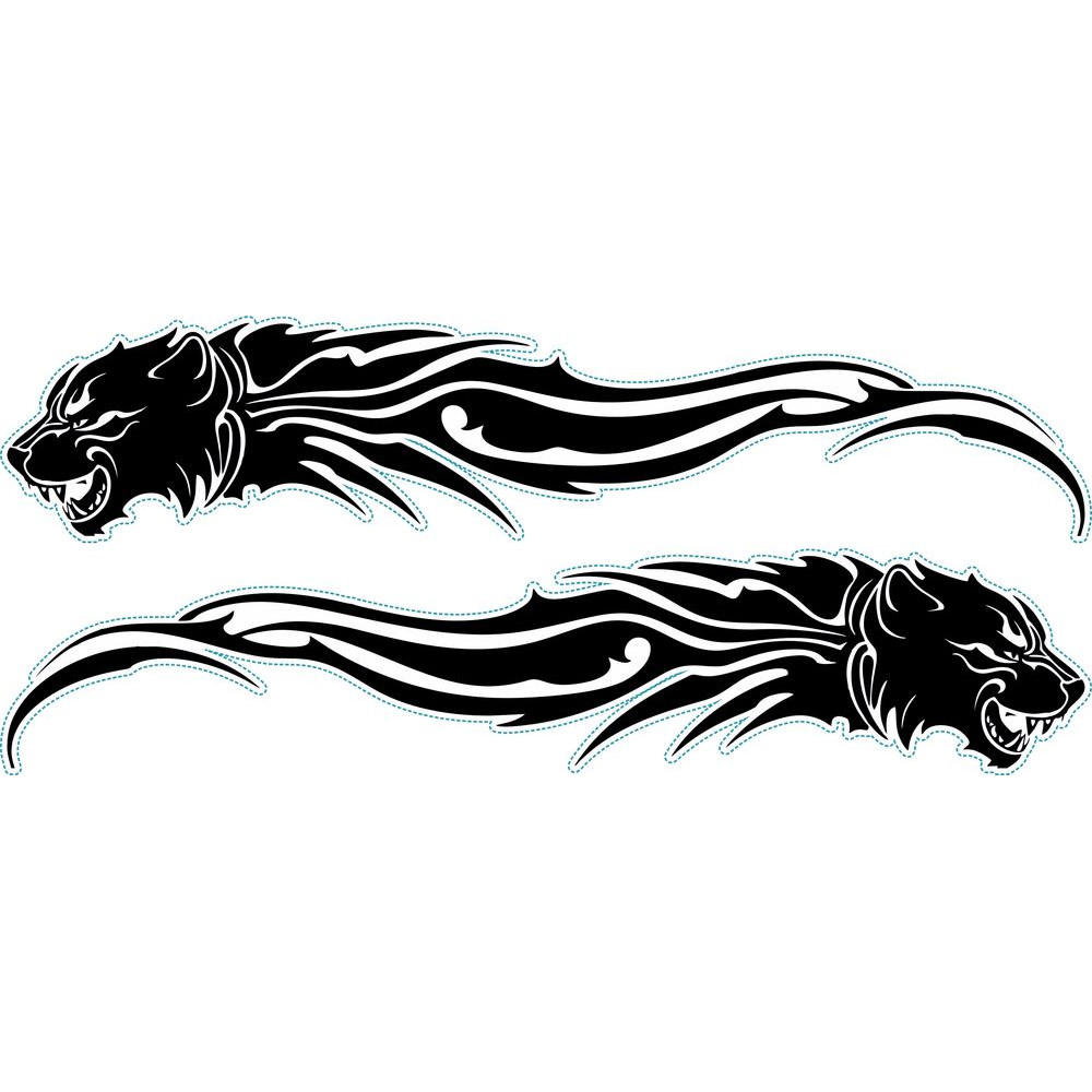 Tigris nonfiguratív kerékpármatrica, fekete, férfi biciklire