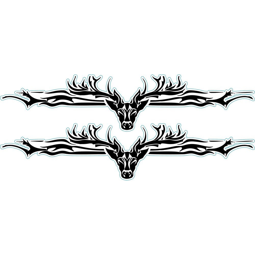 Szarvasos bicikli matrica, fekete, férfi biciklire