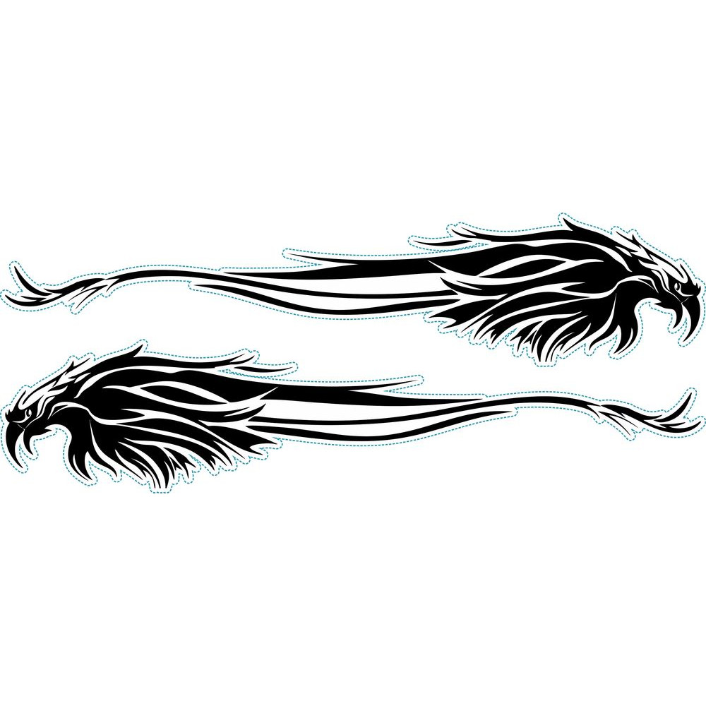 Ara Papagáj nonfiguratív kerékpármatrica, fekete, férfi biciklire