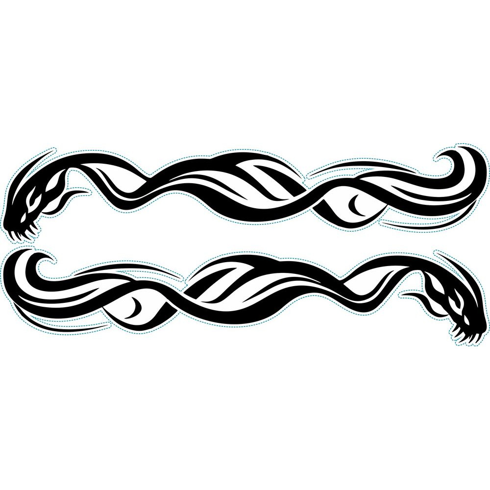 Kígyó nonfiguratív kerékpármatrica, fekete, férfi biciklire