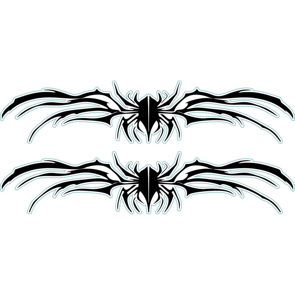 Pókos nonfiguratív kerékpármatrica, fekete, férfi biciklire