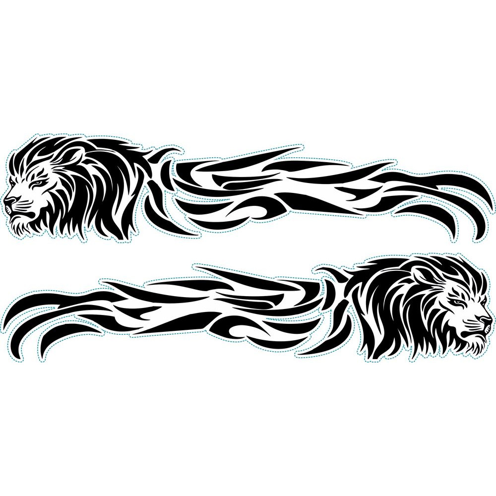 Oroszlán nonfiguratív kerékpármatrica, fekete, férfi biciklire