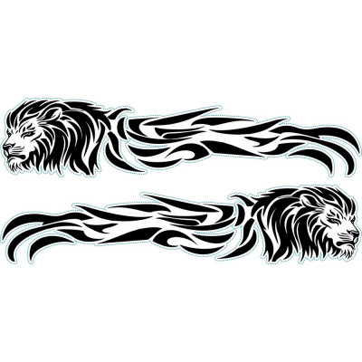 Oroszlán nonfiguratív kerékpármatrica, fekete, férfi biciklire