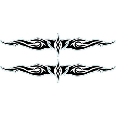 Nonfiguratív kerékpáros matrica, fekete