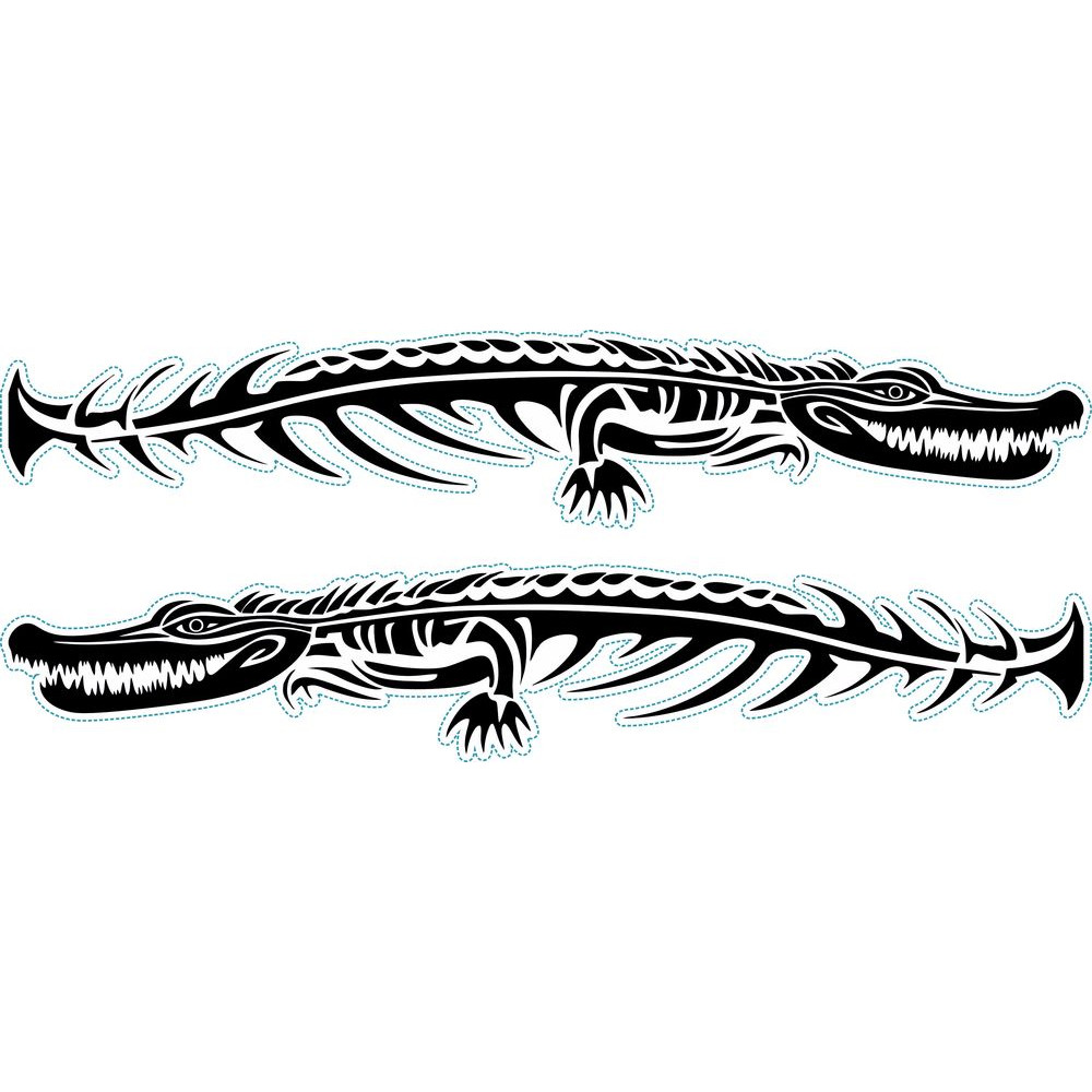 Aligátor nonfiguratív kerékpármatrica, fekete, férfi biciklire