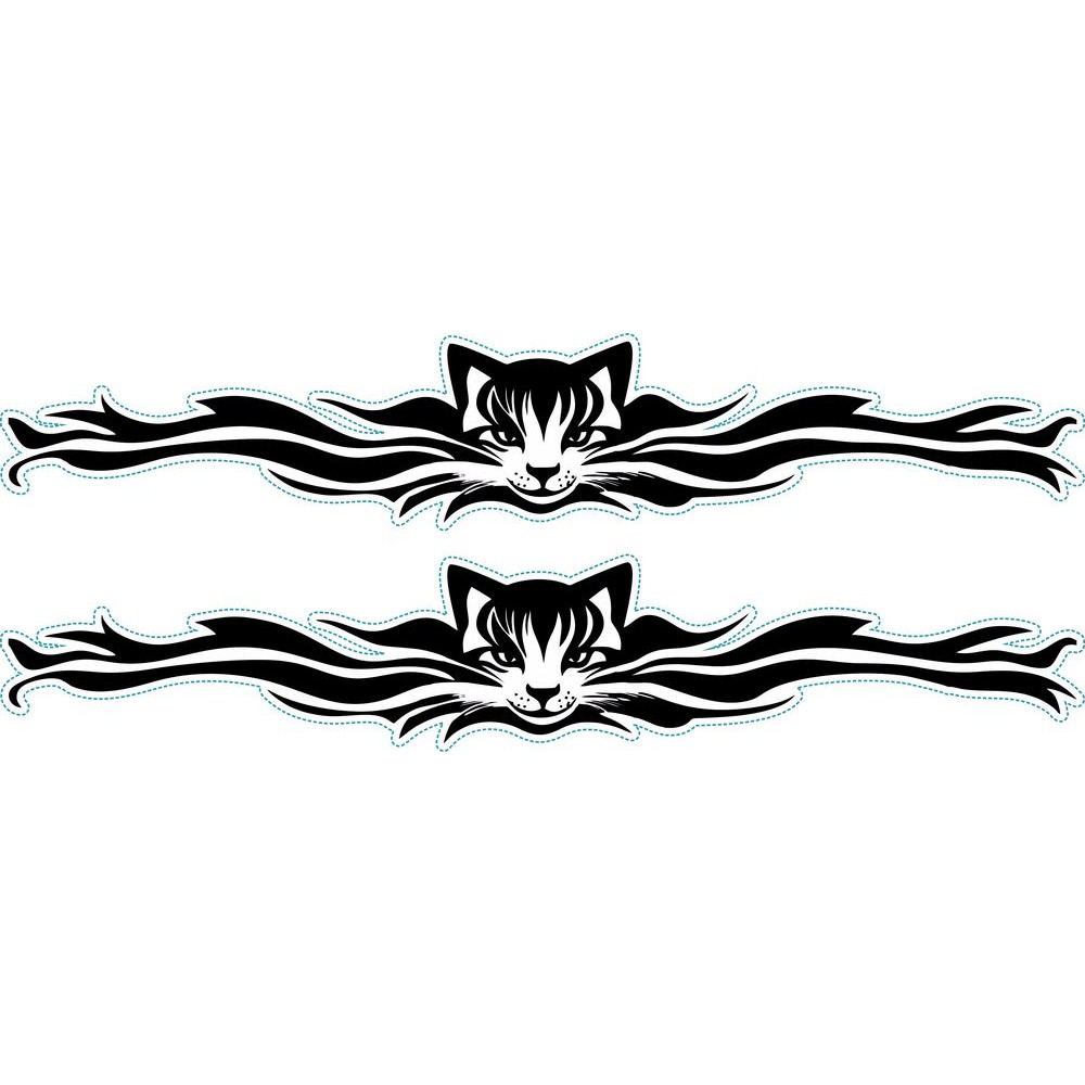 Cicás nonfiguratív bicikli matrica, fekete