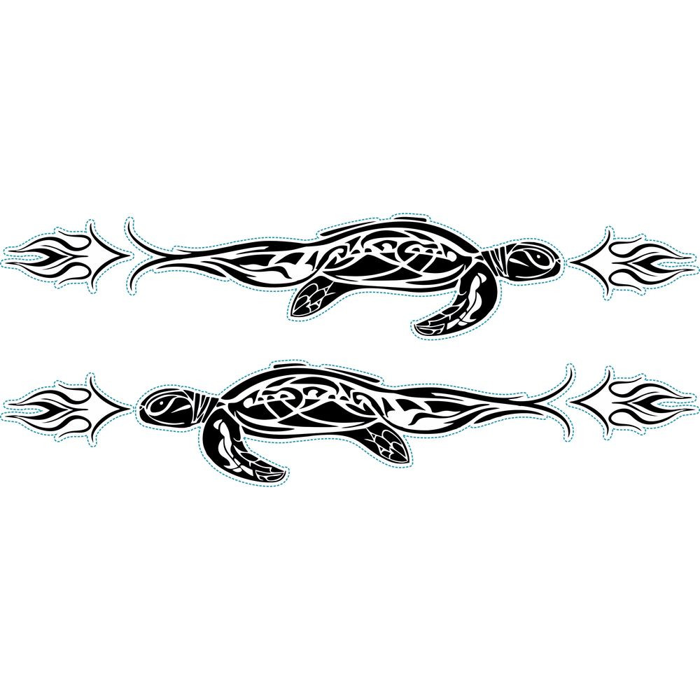 Teknősbéka nonfiguratív kerékpármatrica, fekete, férfi biciklire