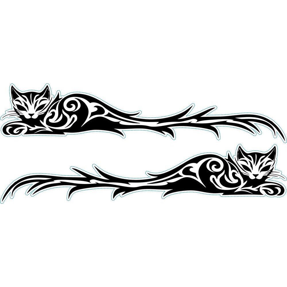 Cicás kerékpármatrica, fekete