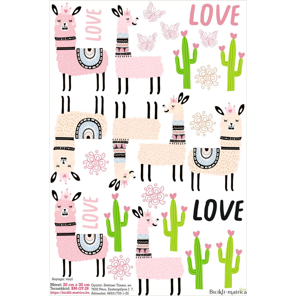 Lámás gyerek bicikli matrica - 27 db-os