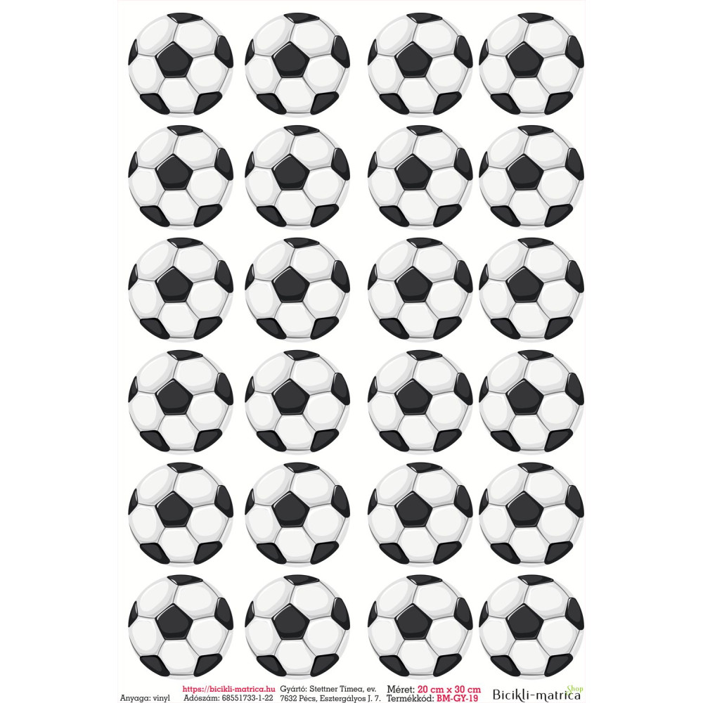 Football, focis gyerek kerékpár matrica - 24 db-os Football, focis gyerek kerékpár matrica - 24 db-os