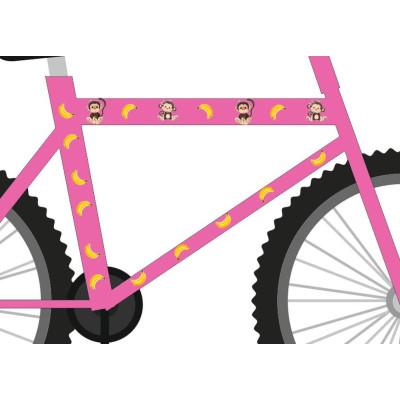 Majmos, banános gyerek bicikli matrica - 25 db-os