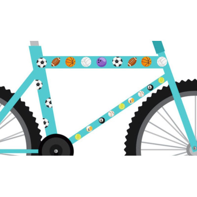 Sport gyerek bicikli matrica (foci, kosár, baseball) - 32 db-os