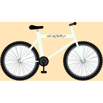 Kalocsai virágos kerékpár matrica - 2 db