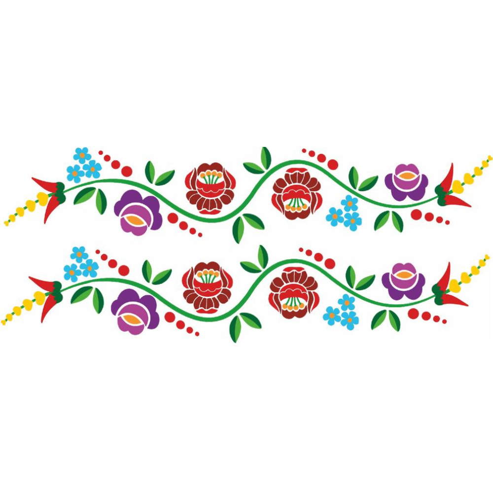 Kalocsai virágos kerékpár matrica - 2 db