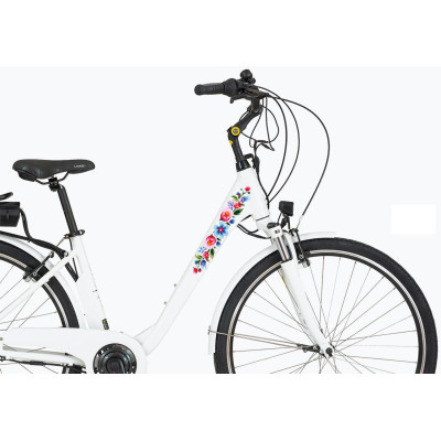 Népi motivumos, virágos női kerékpár matrica - 4 db-os szett