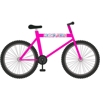 Színes virágos női kerékpár matrica - 4 db-os szett